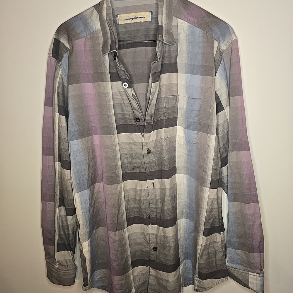 Tommy Bahama Men's Long Sleeve Button Down Flannel Plaid Size M